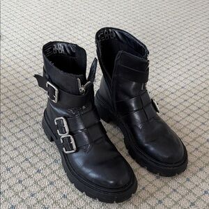 Zara Black Leather Women's Boots